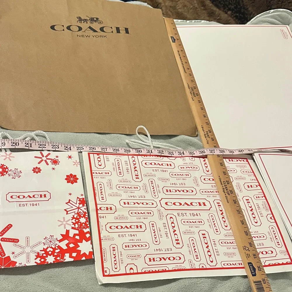 5 Coach Red Gift Bags & 2 Gift Boxes